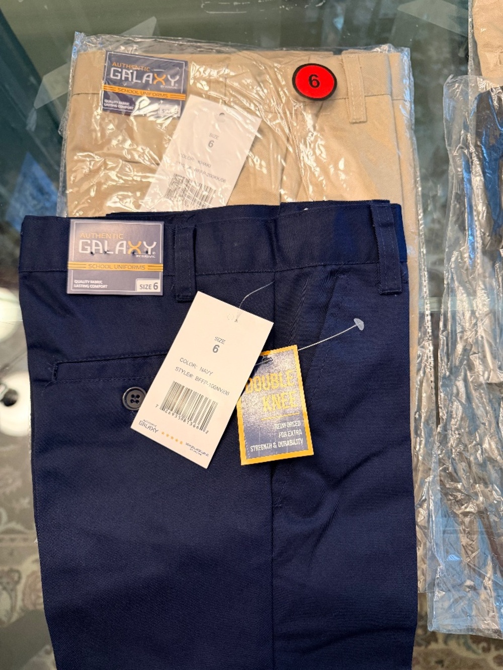 NEW Two pair Authentic Galaxy by Harvic Boys Khaki and Navy School Uniform Pants